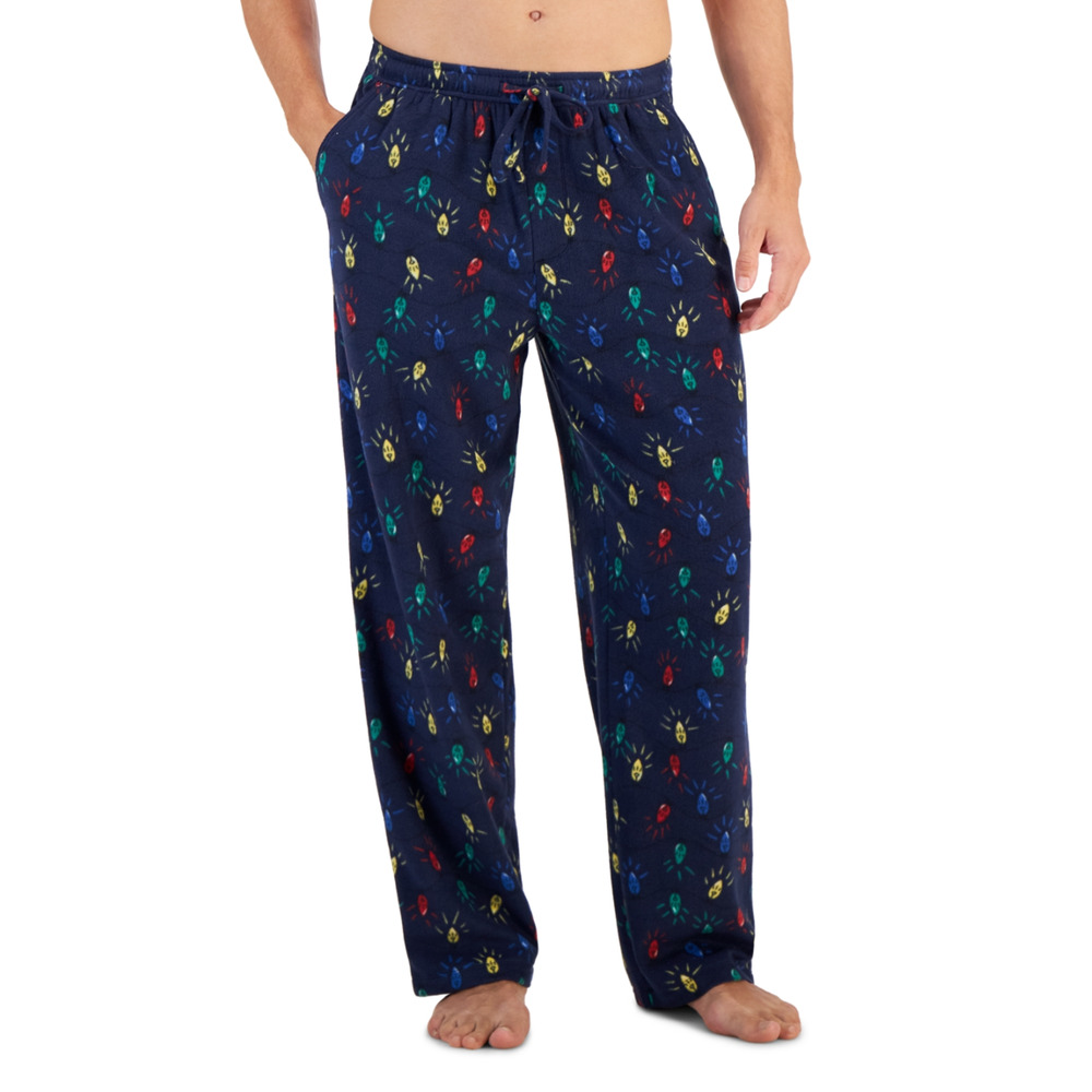 Club Room Men Fleece Pajama Pants Navy Size L